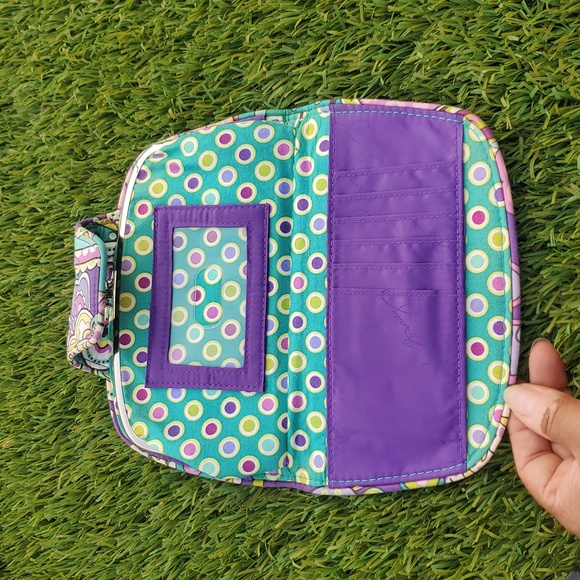 Vera Bradley Wallet Heather Kiss N Snap Large Credit Card Clutch - Picture 3 of 10